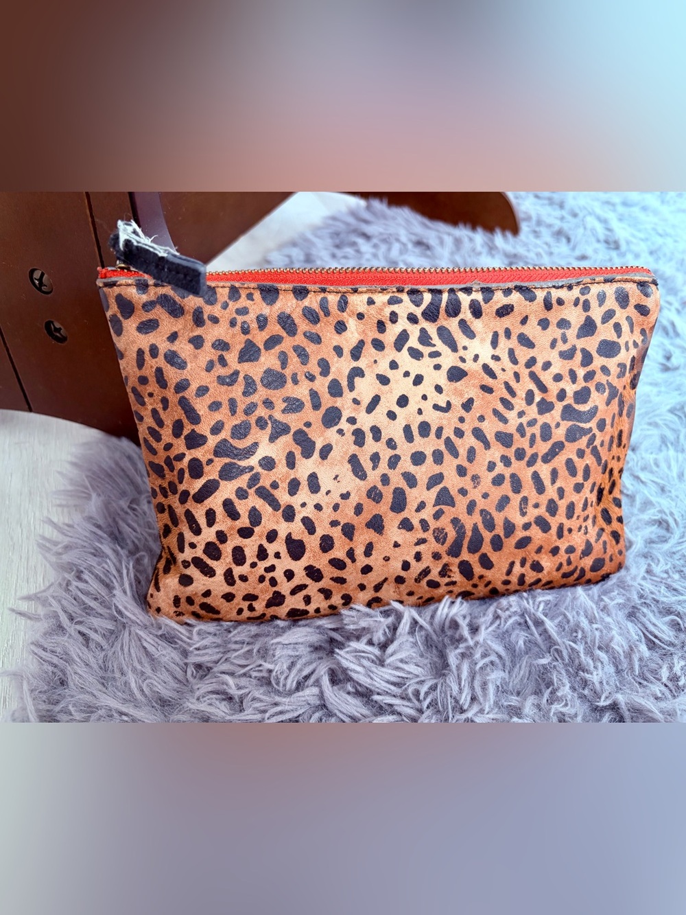 Lucky Brand pony-hair cheetah print clutch discontinued rare find